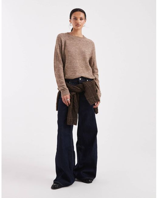 Pieces Brown – hochgeschlossener pullover