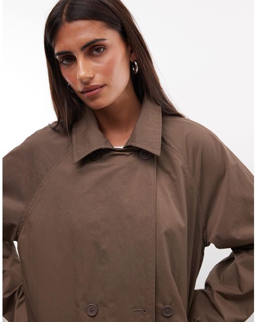 Collusion Brown Longline Trench Jacket