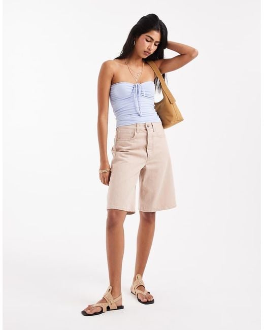 Hollister White Tie Front Halterneck Tube Top