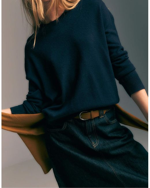 Stradivarius Blue – besonders weiches, strukturiertes sweatshirt aus 100% filz