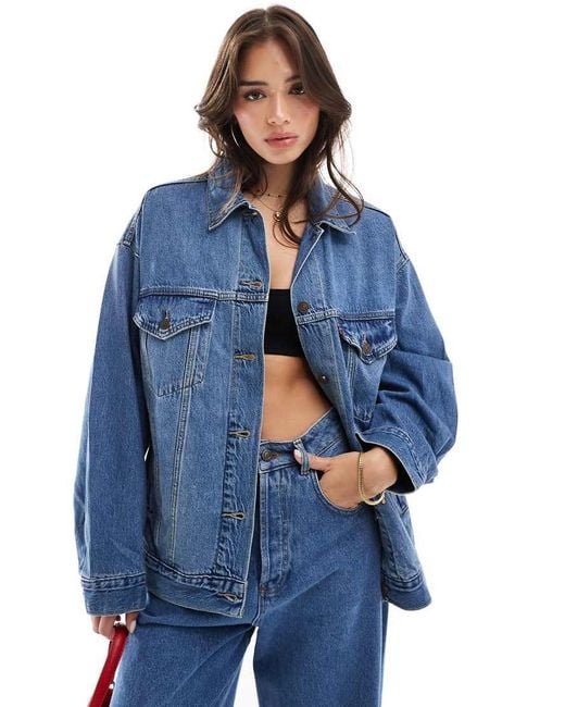 Levi's Blue Xl Oversized Denim Trucker Jacket