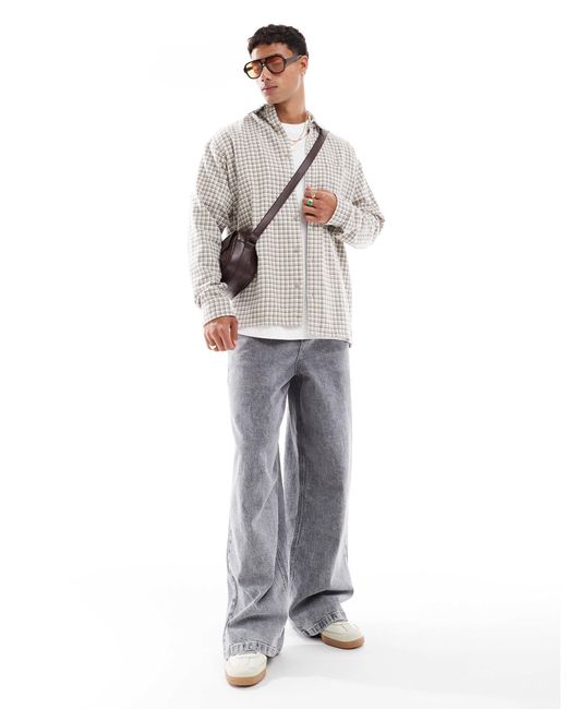 Jack & Jones – kariertes hemd in Gray für Herren