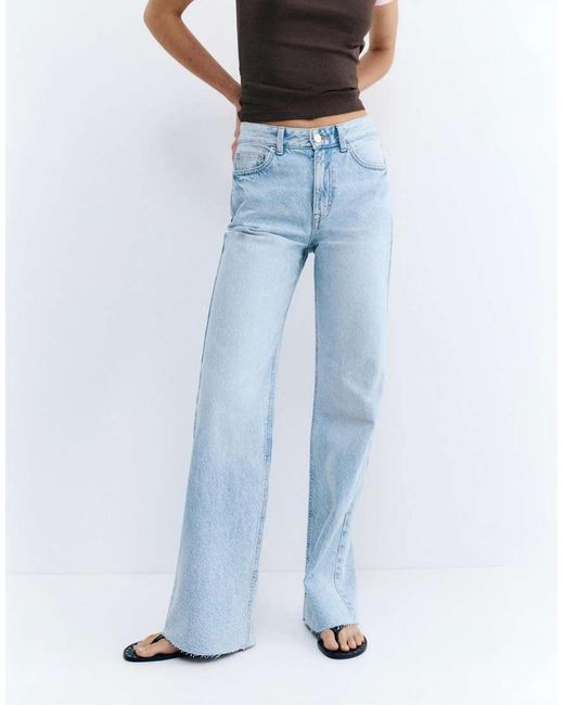 Pull&Bear Blue Straight Wide-leg Jeans