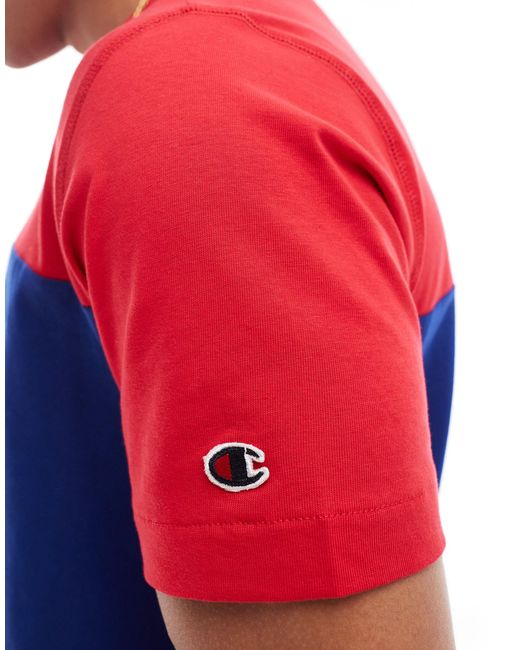 Rochester - t-shirt color block à logo universitaire - bleu marine et Champion pour homme en coloris Red