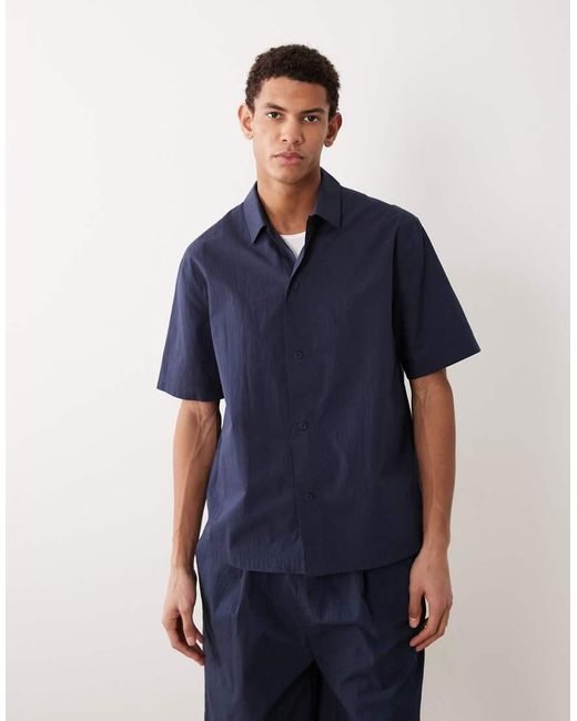 ASOS Blue Co-Ord Relaxed Fit Shirt for men