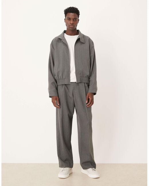 ASOS Gray Smart Co-Ord Oversized Blouson Jacket for men