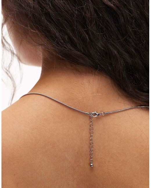 ASOS Brown Long Lariat Necklace With Teardrop Pendant