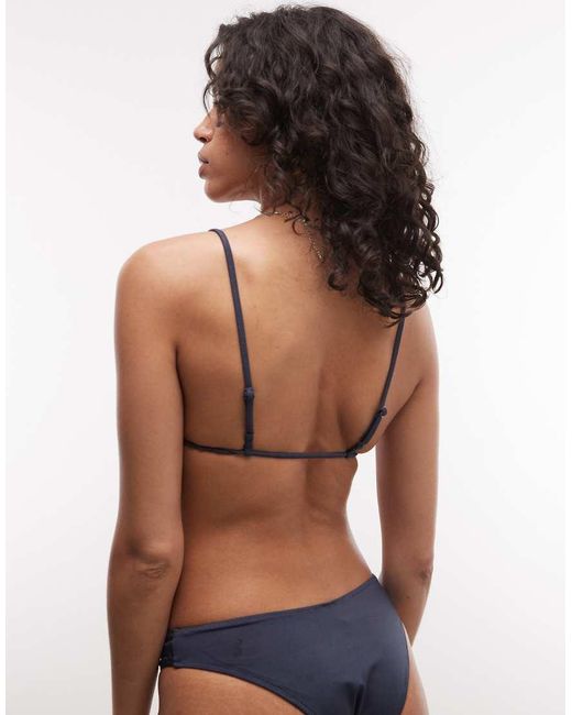 Weekday Blue Tie Front Bikini Top