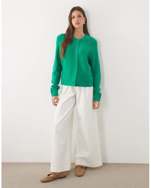 Threadbare Green Crew Neck Cardigan