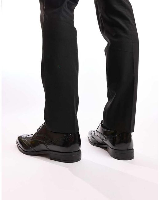 Base London Black Steeple Brogue Shoe for men