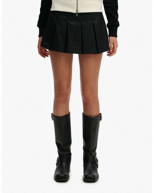 Superdry Black Mini Pleated Skort