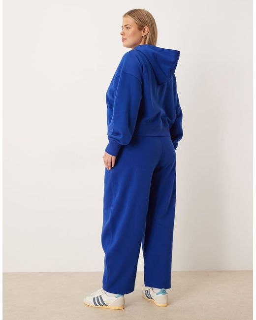 ASOS Blue Asos Design Curve Barrel Leg Brushback Jogger