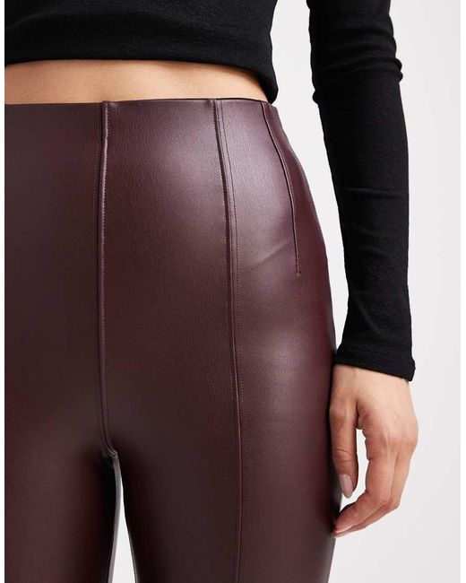 New Look Red Pu Leggings