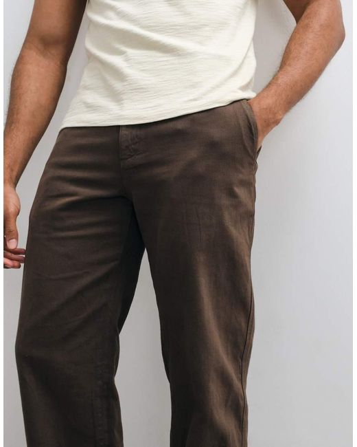 Mango Brown Relaxed Trouser for men