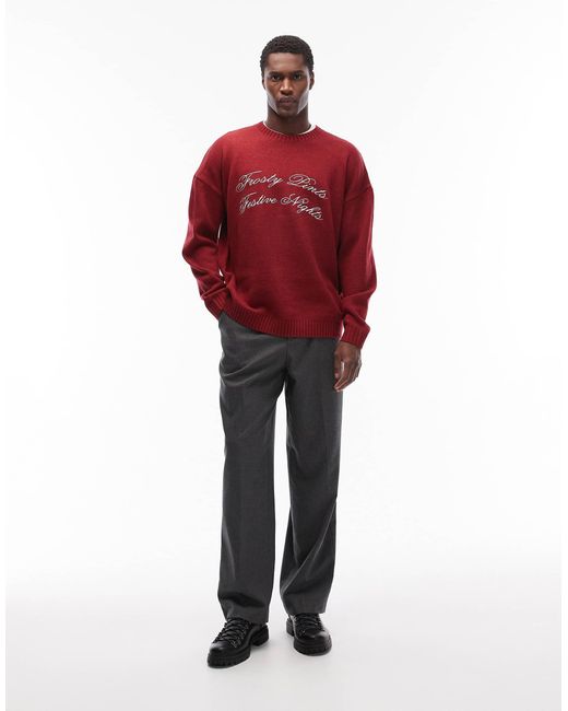 ASOS – oversize-strickpullover in Red für Herren