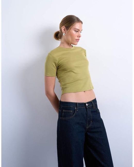 TOPSHOP Blue Shrunken Everyday Tee