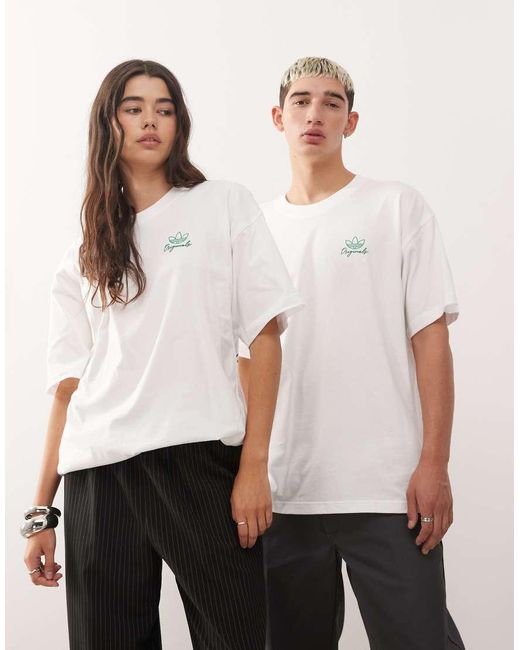 Adidas Originals Natural T-shirt With Palm Tree Back Graphic for men