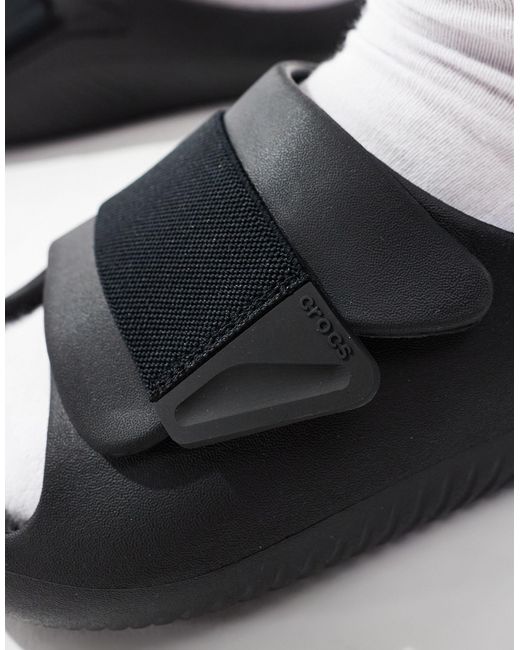 CROCSTM Black Mellow Luxe Sliders for men