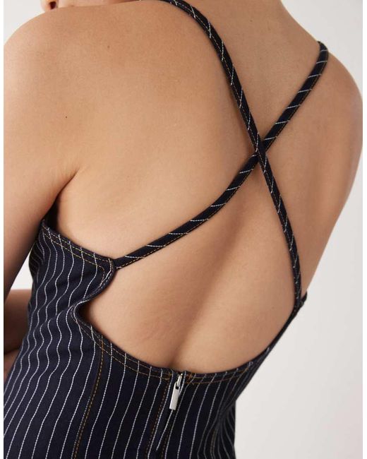 Collusion Black Denim Pinny Dress