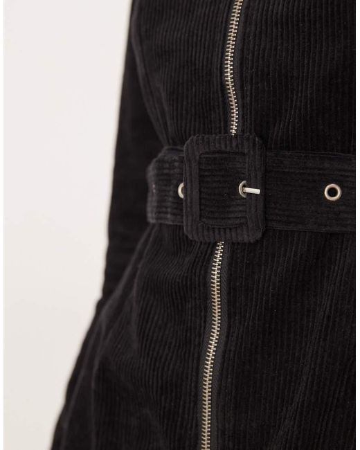 Glamorous Black Zipper Front Mini Dress