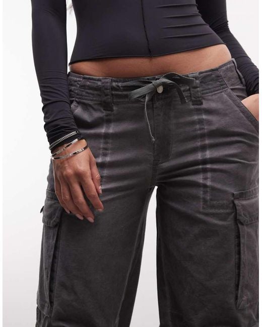 I.AM.GIA White Jaxxon Low Rise Oversized Wide Leg Cargo Trousers