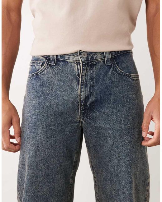 ASOS Blue Wide Leg Flare Jeans for men