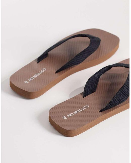 Cotton On Brown Sporty Flip Flop