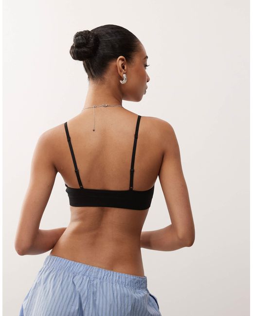 Weekday Blue Soft Seamless Triangle Bra