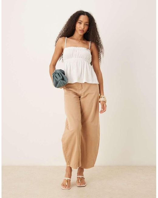 ASOS Camitop Met Kreukeltextuur in het Natural