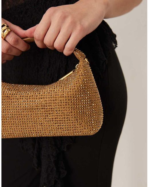 Borsa A Mano Con Strass di Mango in Black