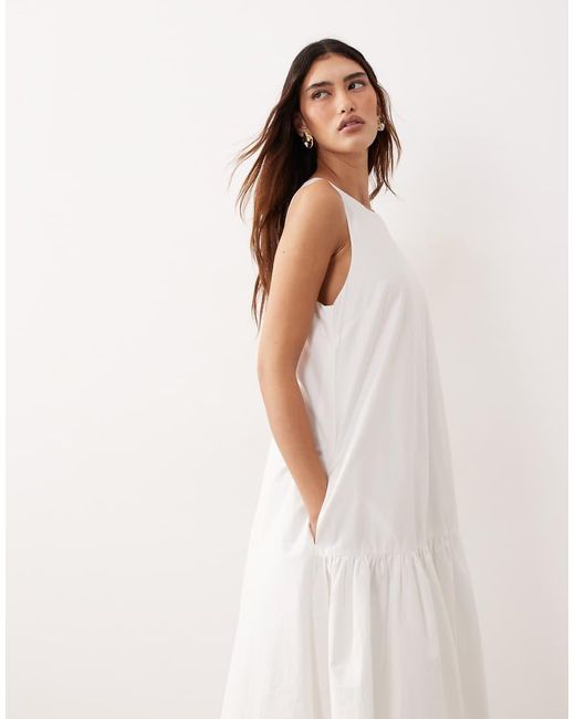 ARRANGE Natural Drop Waist Maxi Dress With Puffball Hem