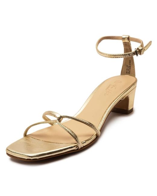 OFF THE HOOK Natural 'Holborn' Low Block Heel Leather Heeled Sandals