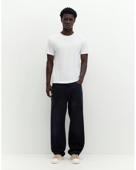 T-Shirt Basic Slim Bianca di Pull&Bear in White da Uomo