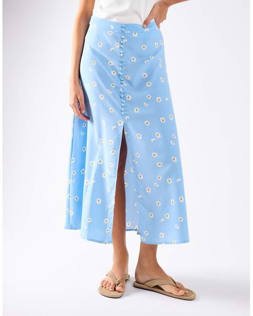Glamorous Blue Button Up Midi Skirt