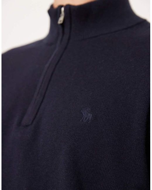 Jersey De Manga Larga Con Cremallera Corta Y Logo En El Pecho De Abercrombie & Fitch de hombre de color Blue