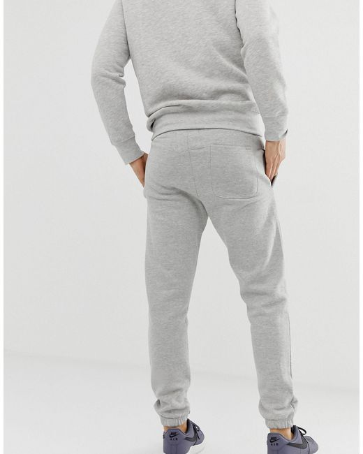 Pull&Bear Skinny Fit Sweatpants in Gray for Men - Lyst