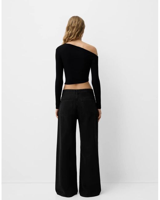 Bershka Black Wide Leg Jeans