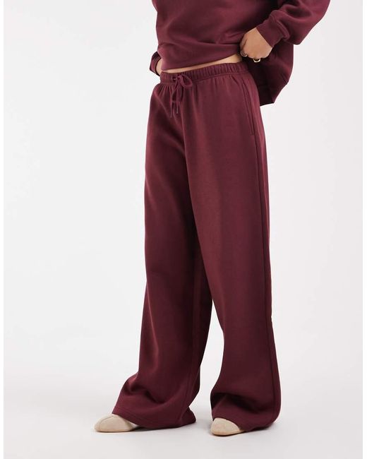 Pieces Red Wide Leg jogger Co-ord