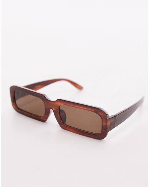TOPSHOP Brown Dahlia Rectangular Sunglasses