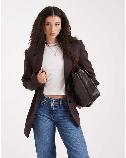 ASOS Blue Tailored Grandad Blazer