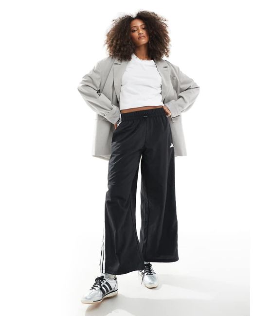 Adidas Originals Black Adidas Essentials 3-Stripes Parachute Pants