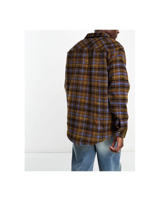 Pull&Bear Black Overshirt With Check for men
