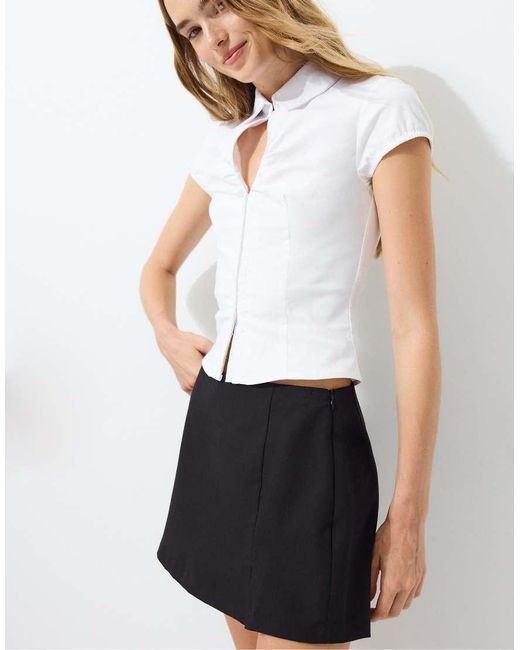 Stradivarius Black Skort With Side Slit