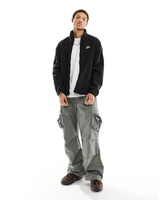 Nike Black Club Fleece Zip Thru Jacket for men