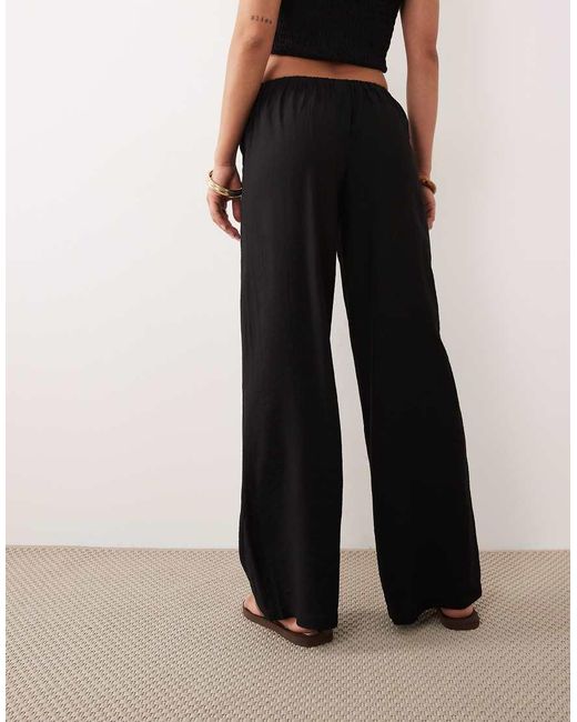 The Frolic Black Exclusive Elasticated Waist Wide Leg Pants