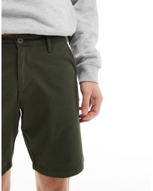 ASOS Green Slim Regular Length Chino Shorts for men