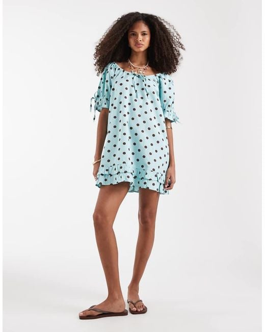 Neon Rose Blue Smock Dress