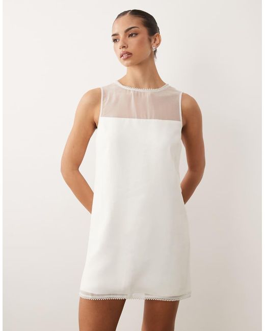 Abercrombie & Fitch White Bow Back Bridal Mini Dress