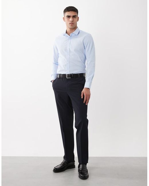 ASOS White Smart Slim Textured Shirt for men
