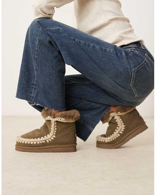 Mou Blue 18 Shearling Suede Boots